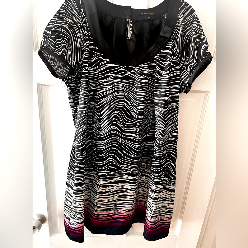 BCBGMaxAzria Black and White Graphic Dress #y2k